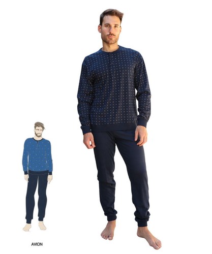 Pigiama uomo lungo jersey - pigiama, in